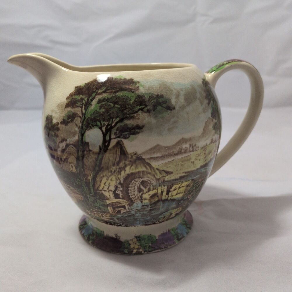 Vintage Sadler "The Old Mill" Pitcher 1574, Mid-Century English Transferware Jug